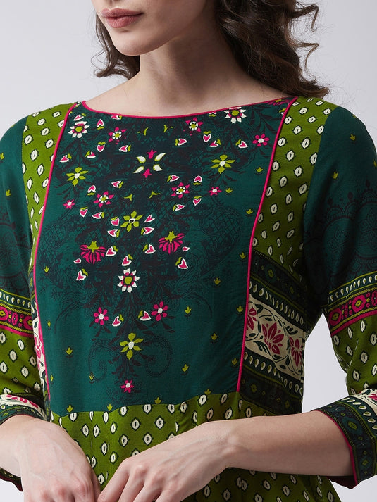 Mughal Printed Flared Kurta