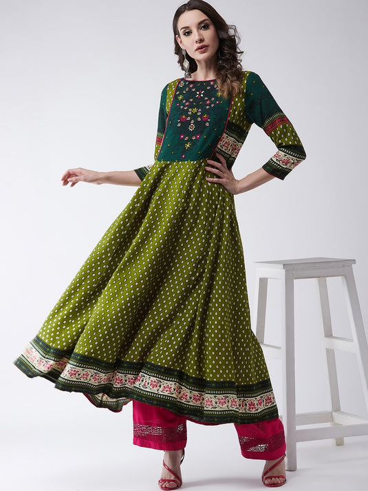 Mughal Printed Flared Kurta