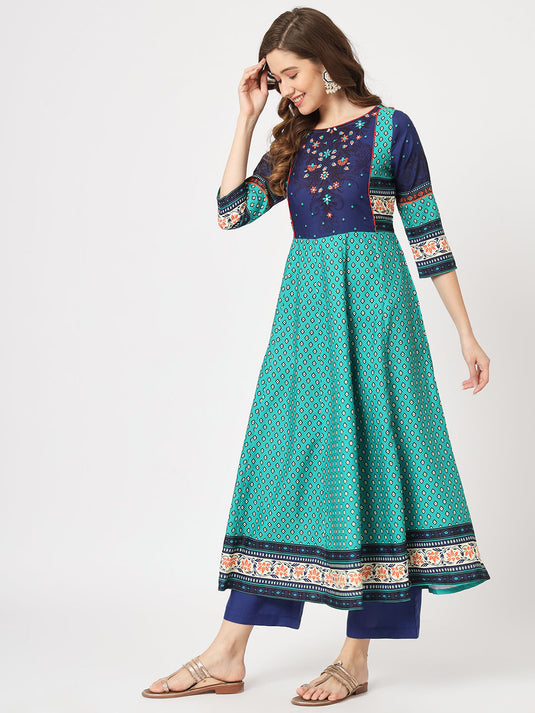 Mughal Printed Flared Kurta