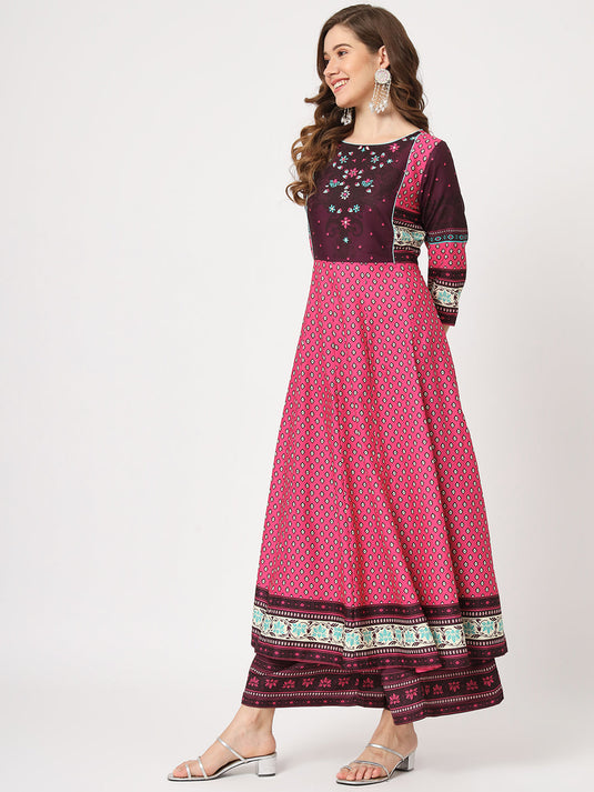 Mughal Printed Flared Kurta