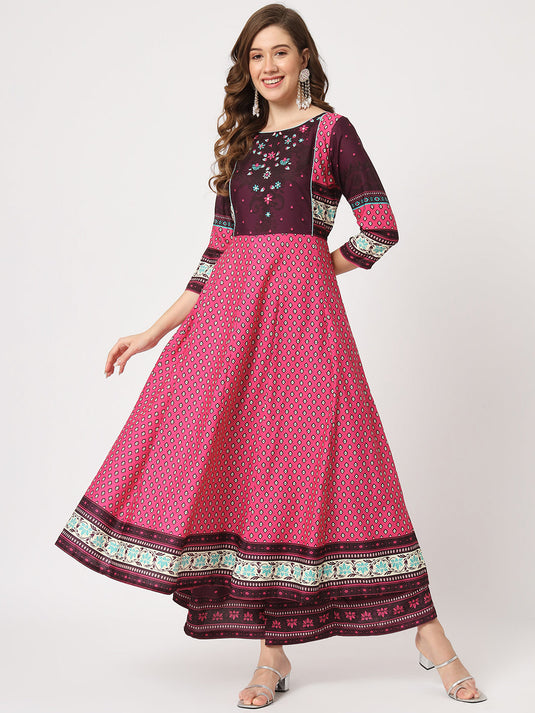 Mughal Printed Flared Kurta