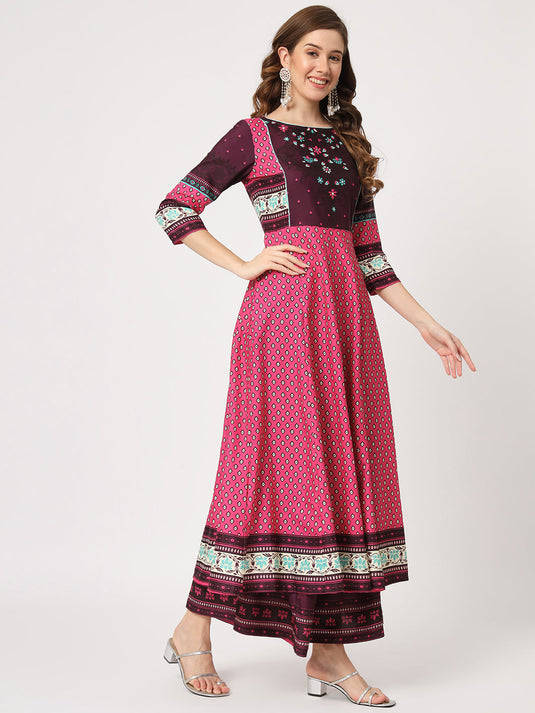 Mughal Printed Flared Kurta