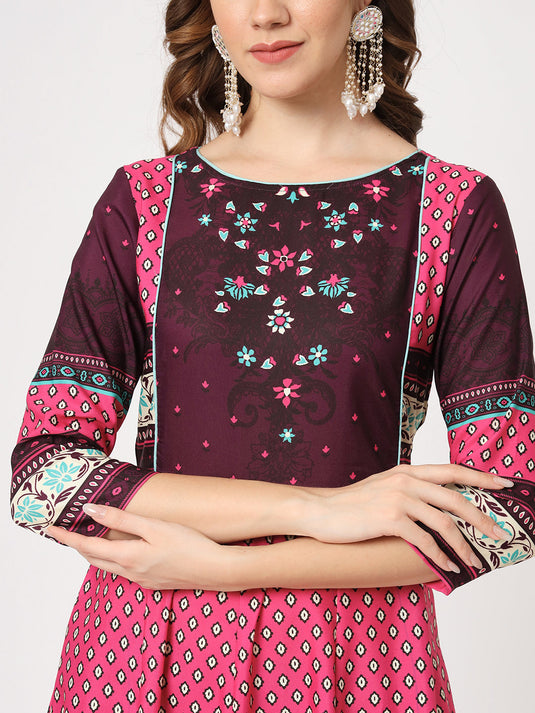 Mughal Printed Flared Kurta