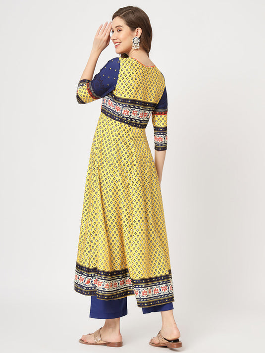 Mughal Printed Flared Kurta