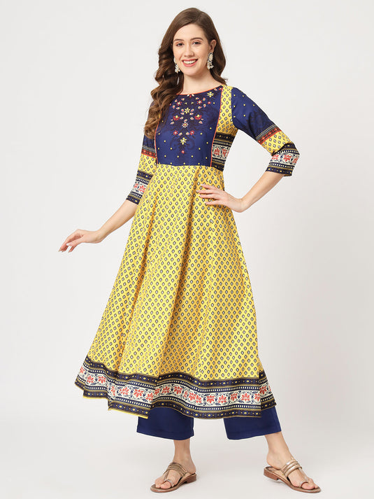 Mughal Printed Flared Kurta