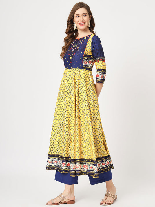 Mughal Printed Flared Kurta