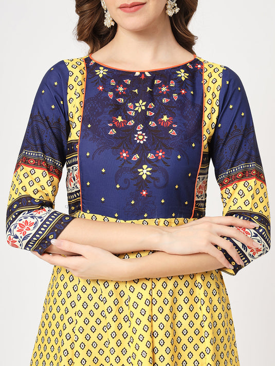 Mughal Printed Flared Kurta