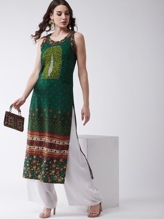 Mughal Printed Sleeveless Kurta