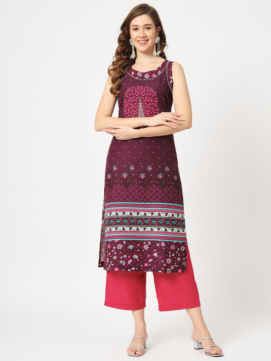 Mughal Printed Sleeveless Kurta