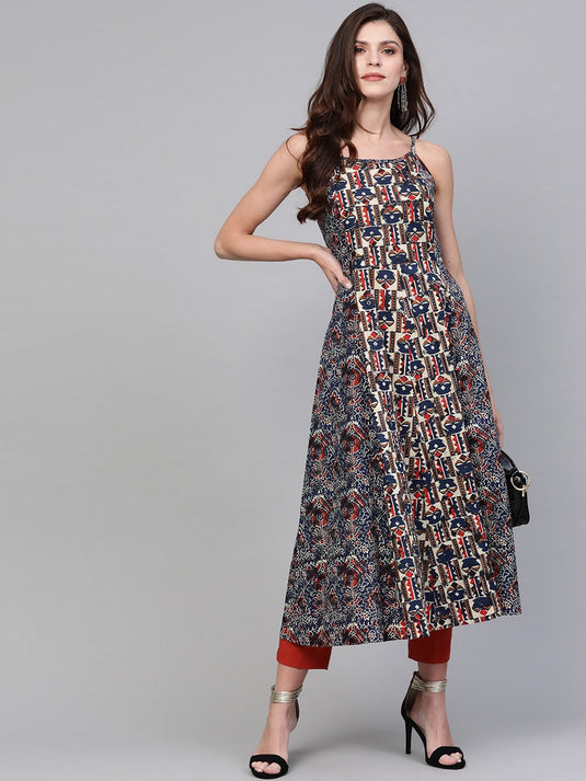 Printed Strappy Kurta