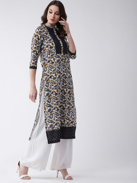 Muticolor Printed Yoke Straight Fit Kurta