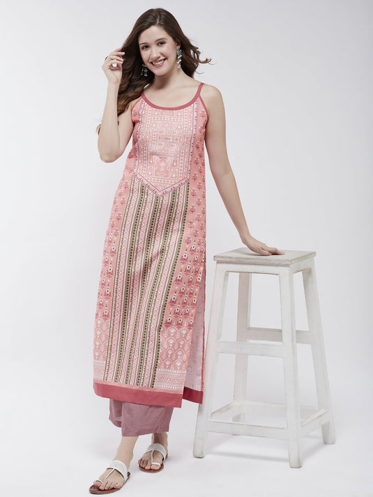 Jaipur Haat Strappy Placement Kurta