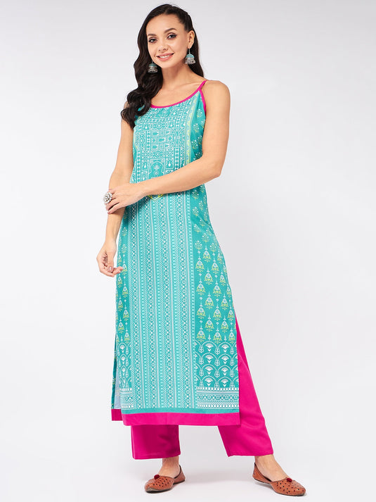 Jaipur Haat Strappy Placement Kurta