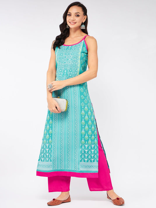 Jaipur Haat Strappy Placement Kurta