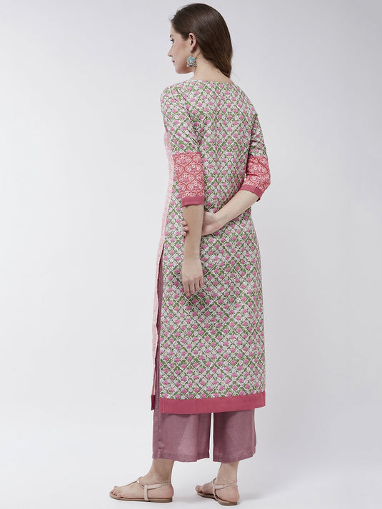 Jaipur Haat Placement Quarter Sleeves Kurta