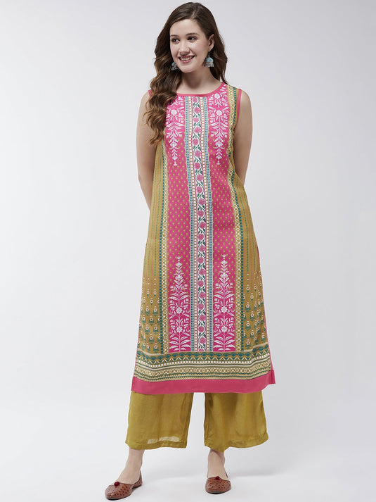 Jaipur Haat Placement Sleeveless Kurta