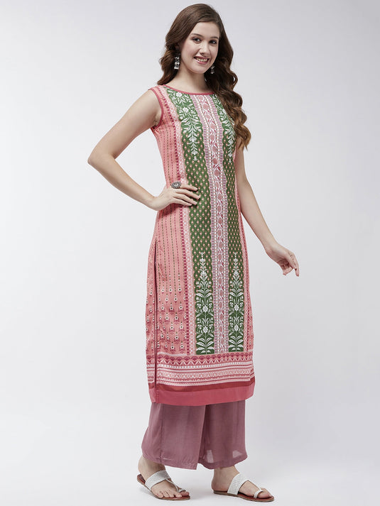 Jaipur Haat Placement Sleeveless Kurta