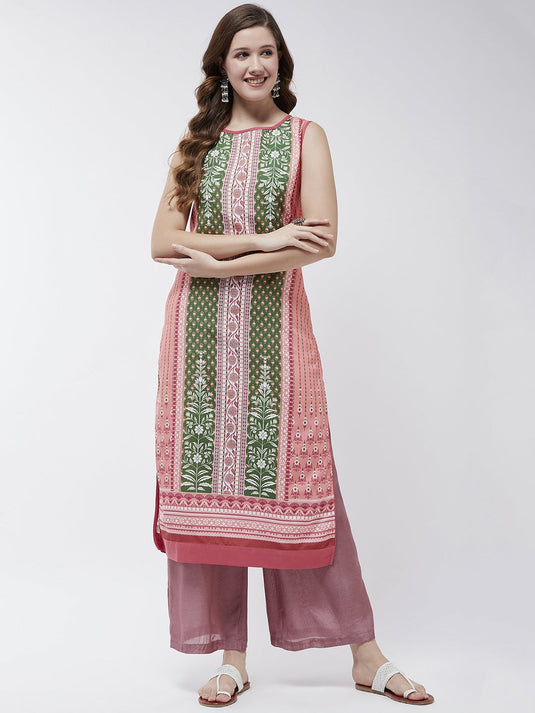 Jaipur Haat Placement Sleeveless Kurta