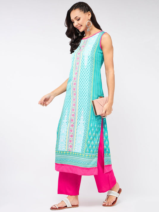 Jaipur Haat Placement Sleeveless Kurta