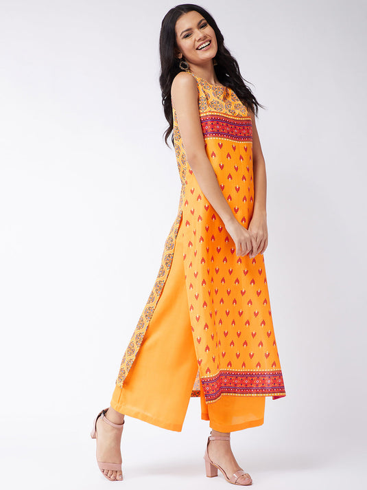 Digital Print Sleeveless Kasturi Kurta