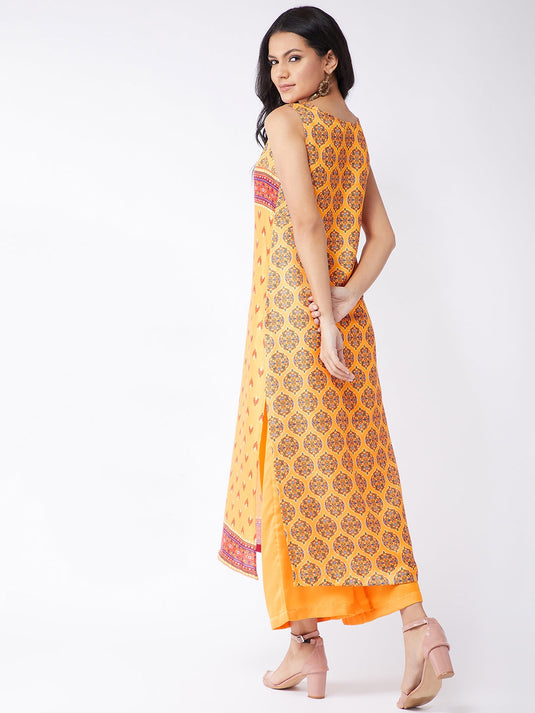 Digital Print Sleeveless Kasturi Kurta