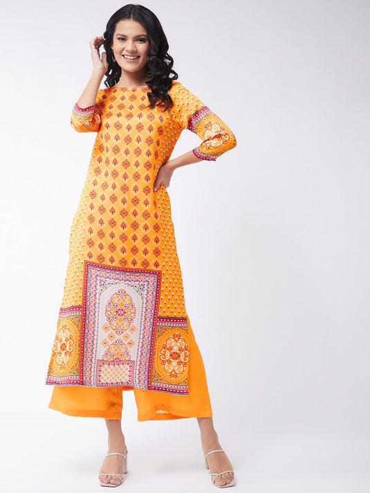 Digital Printed Centre Placement Kasturi Kurta