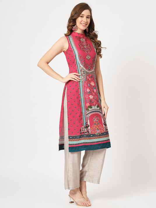 Wedding Inspired Sleeveless Digital Printed Kurta