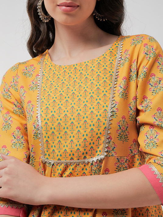 Wedding Inspired Digital Printed Kalidaar Flared Kurta