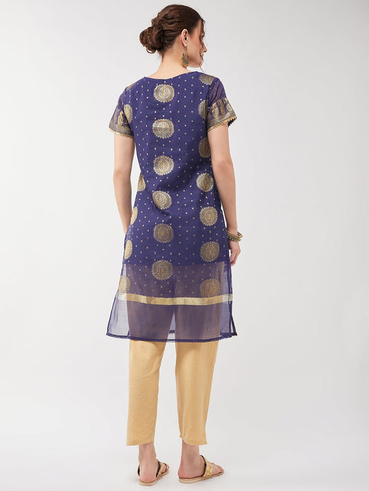 Festive Pastel Lace Detailed Kurta