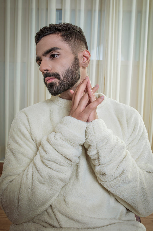 Ivory Fur Oversized Pullover