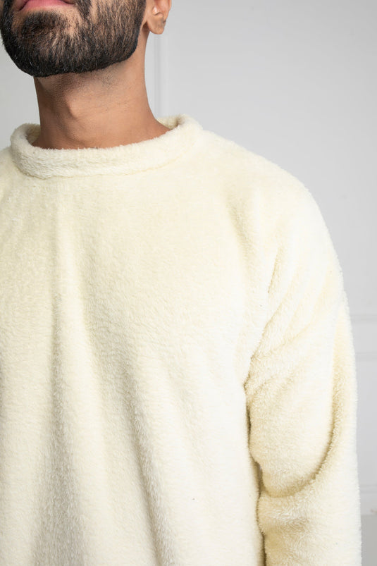 Ivory Fur Oversized Pullover