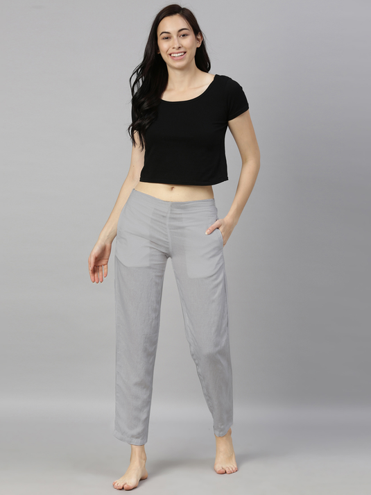 Women Slate Grey Hemp Lounge Pant