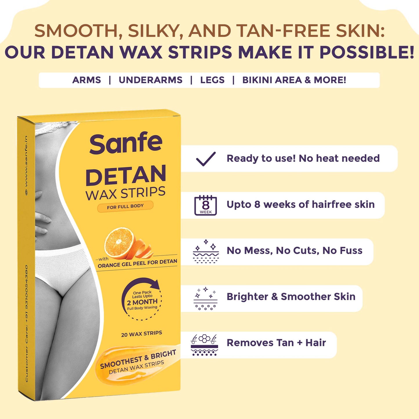 Sanfe Detan Wax Strips