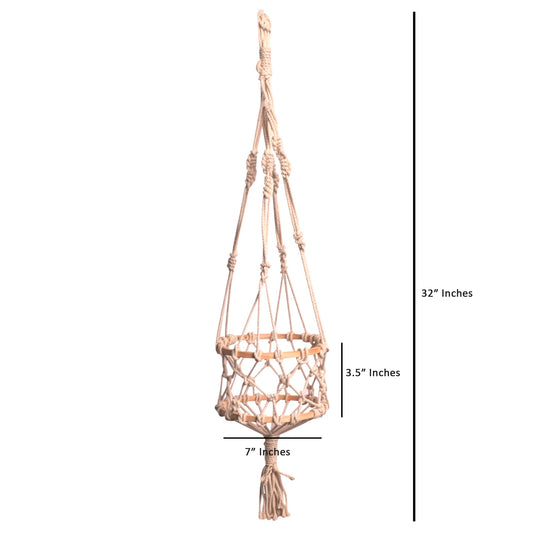 Upcycled Handmade Planter In Cotton Macramé