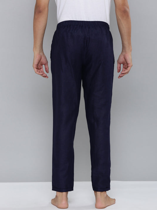 Men Royal Blue Hemp Lounge Pant