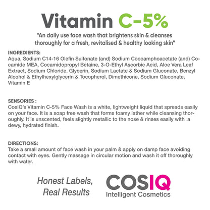 5 % Vitamin C Face Wash - 100 ml - CosIQ