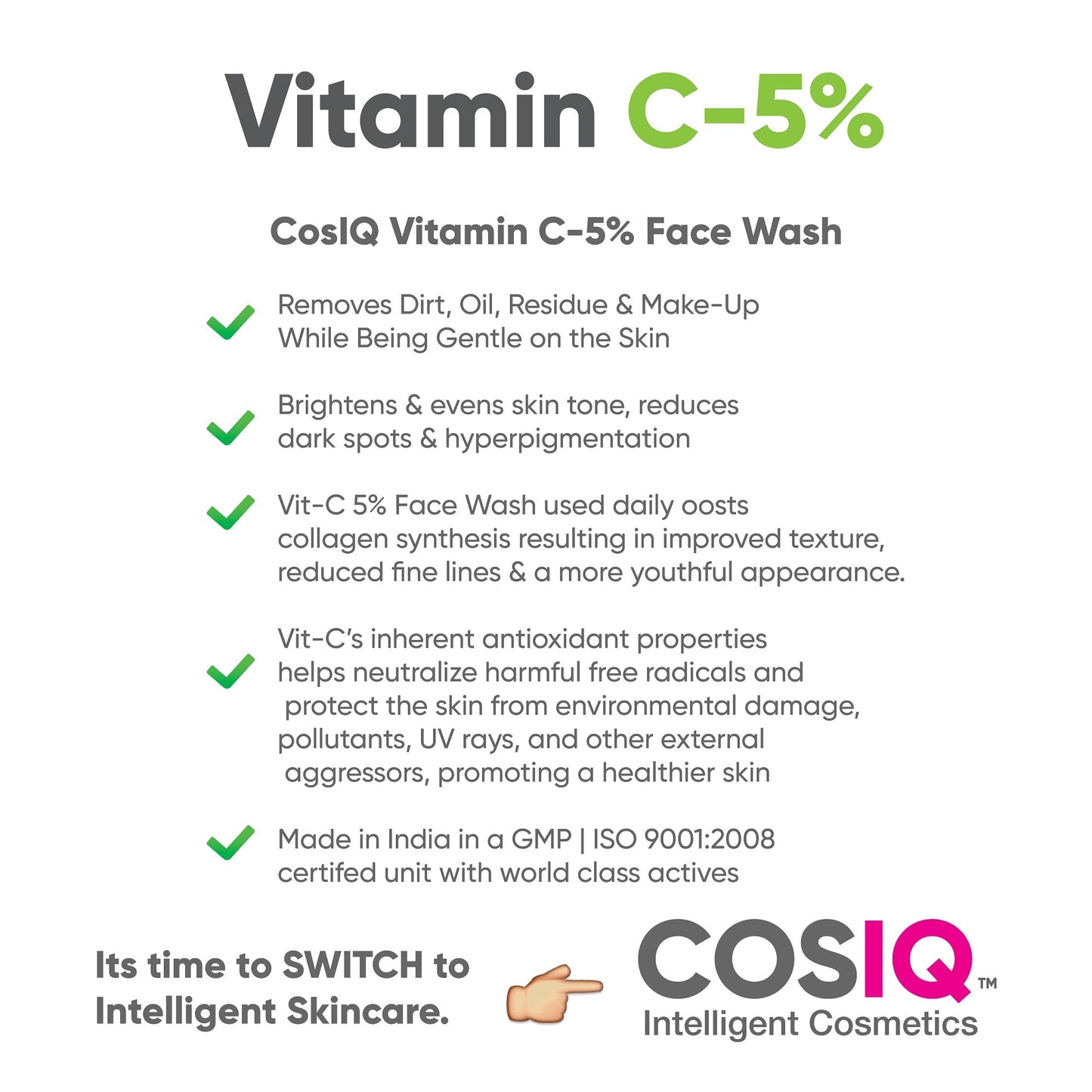 5 % Vitamin C Face Wash - 100 ml - CosIQ