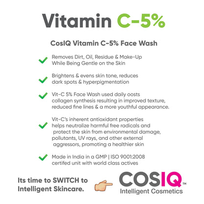 5 % Vitamin C Face Wash - 100 ml - CosIQ