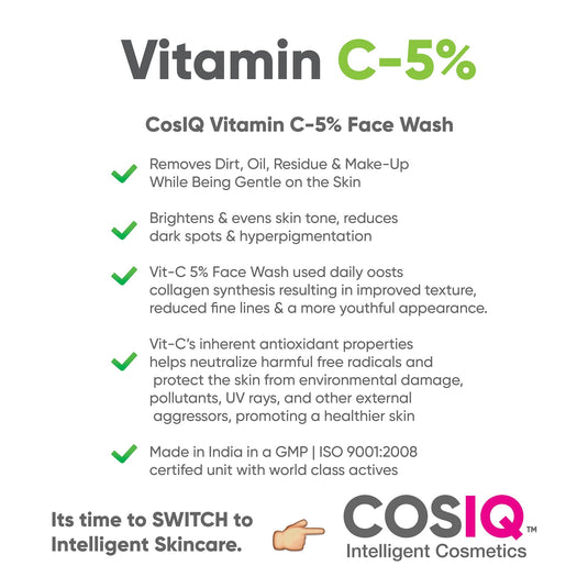 5 % Vitamin C Face Wash - 100 ml - CosIQ