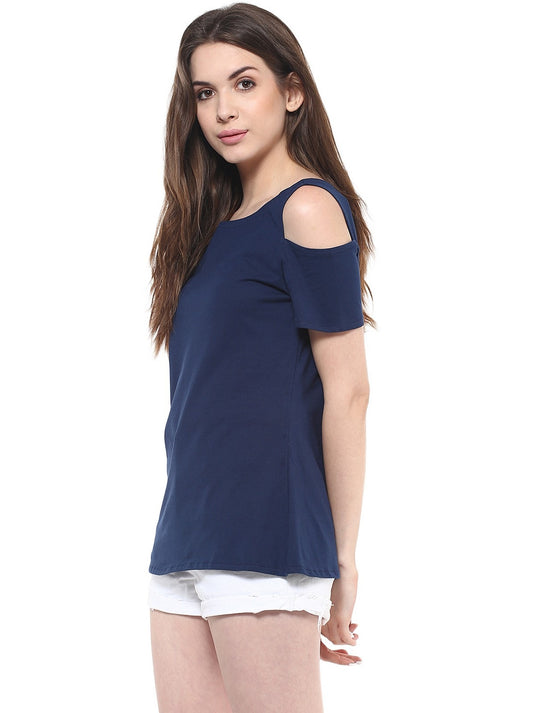 Pannkh Women's Cold Shoulder Top