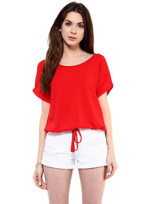 Red Bubble Loose Fit Tunnel Top