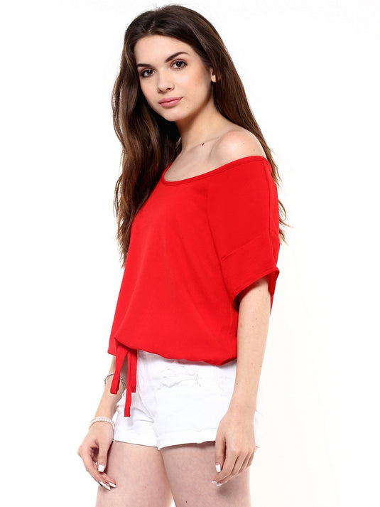 Red Bubble Loose Fit Tunnel Top