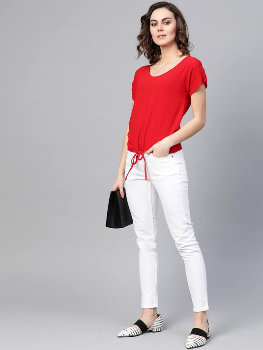 Red Bubble Loose Fit Tunnel Top