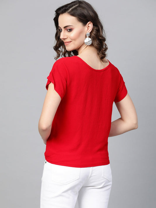 Red Bubble Loose Fit Tunnel Top