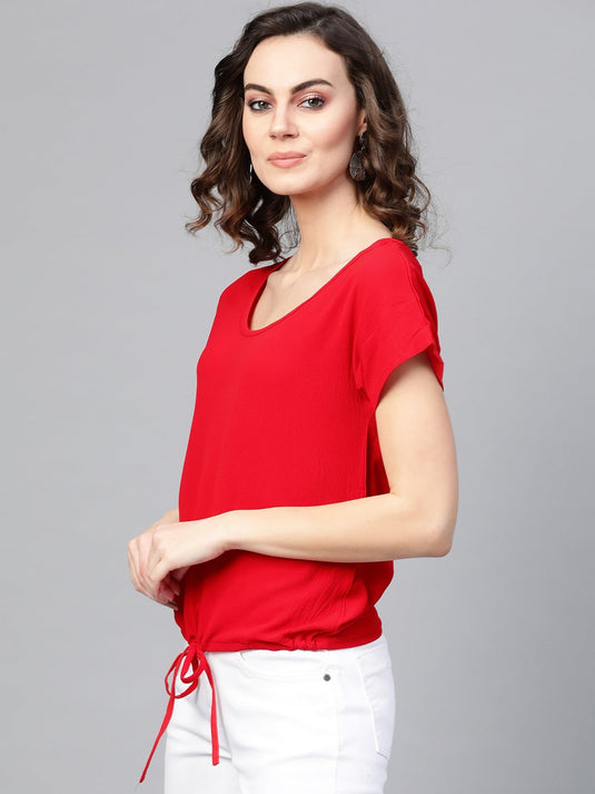 Red Bubble Loose Fit Tunnel Top