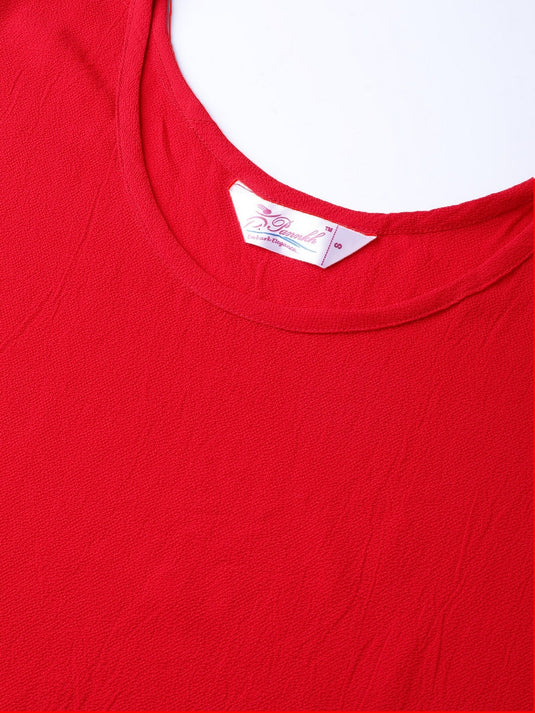 Red Bubble Loose Fit Tunnel Top