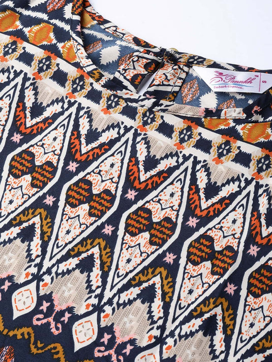 Multi Ikat Butterfly Top