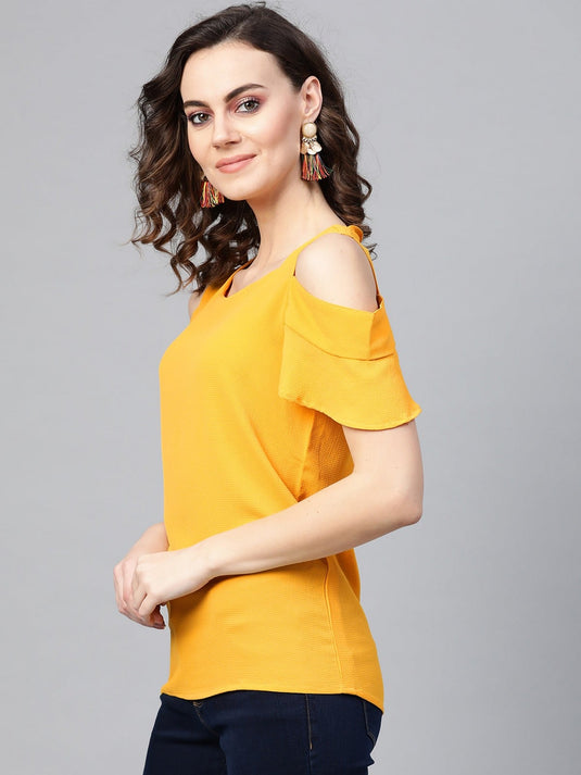 Flared Cold-Shoulder Top