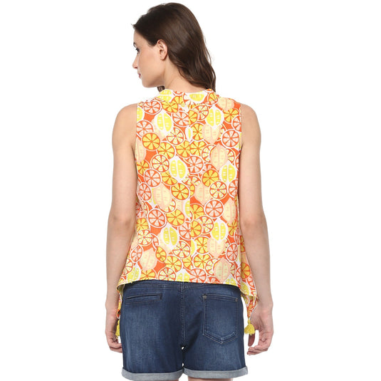 Pannkh Women's Lemon Print Top