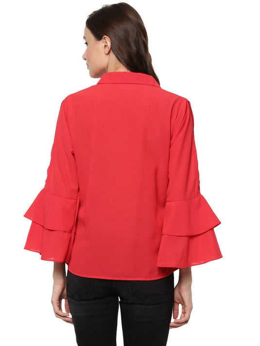 Pannkh Women's Loose Shirt With Bell Sleeves